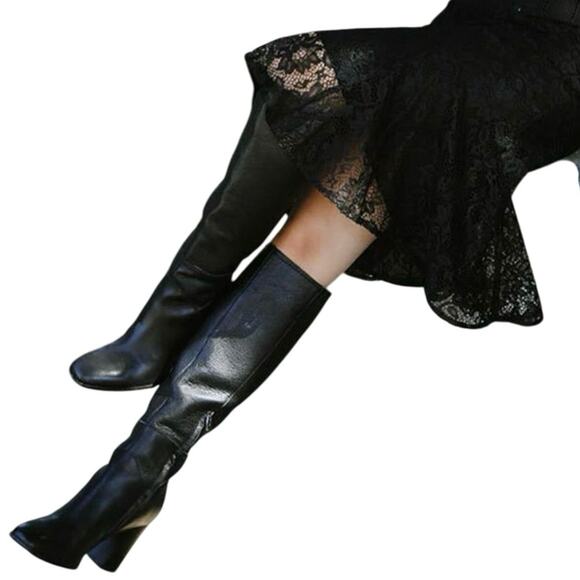 Dolce Vita Fynn Knee Boots in Onyx Leather, Size 10M, New with Tag MSRP $260 - Picture 5 of 16